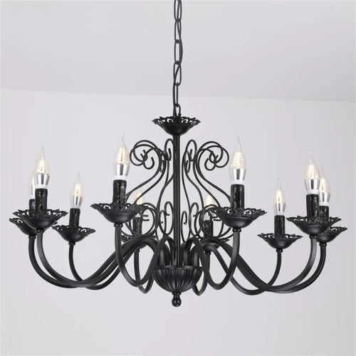 lustre rétro en fer forgé style campagnard américain pour décoration intérieure