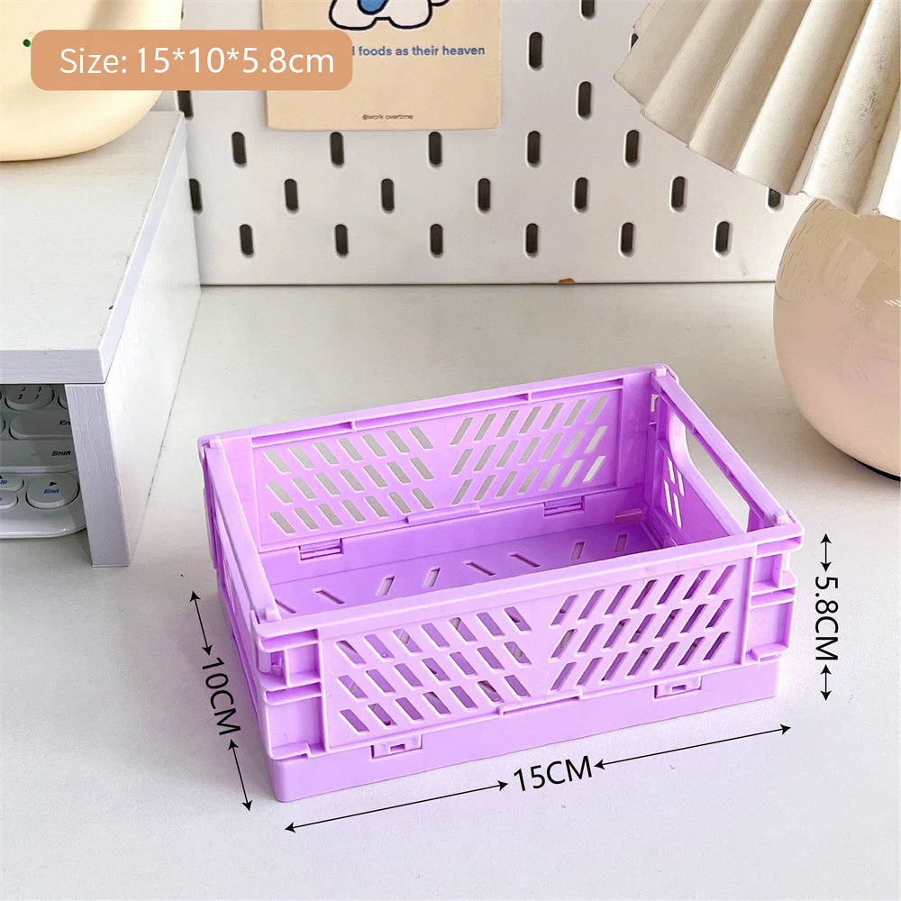 panier pliable empilable pour rangement maquillage bijoux jouets - vue 12 sur 19