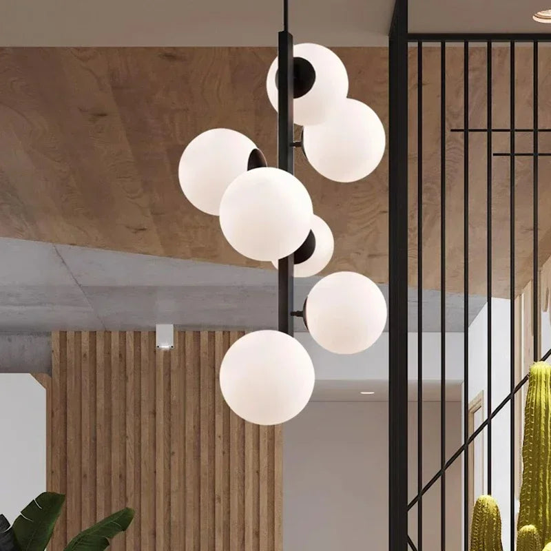 plafonnier nordique minimaliste en fer et verre décoratif