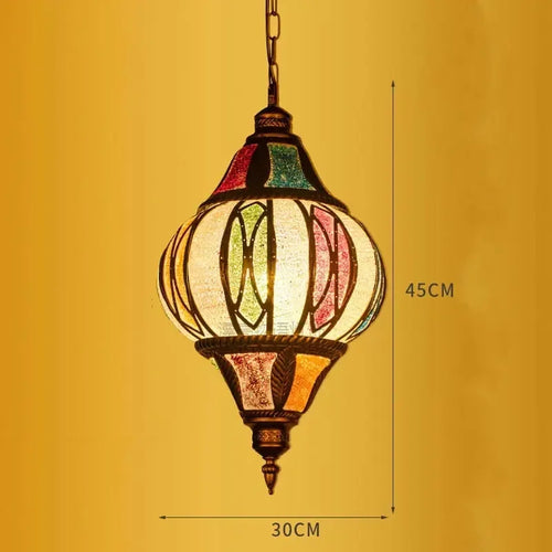 lustre suspendu asiatique décoratif pour intérieur bohème - vue 18 sur 18