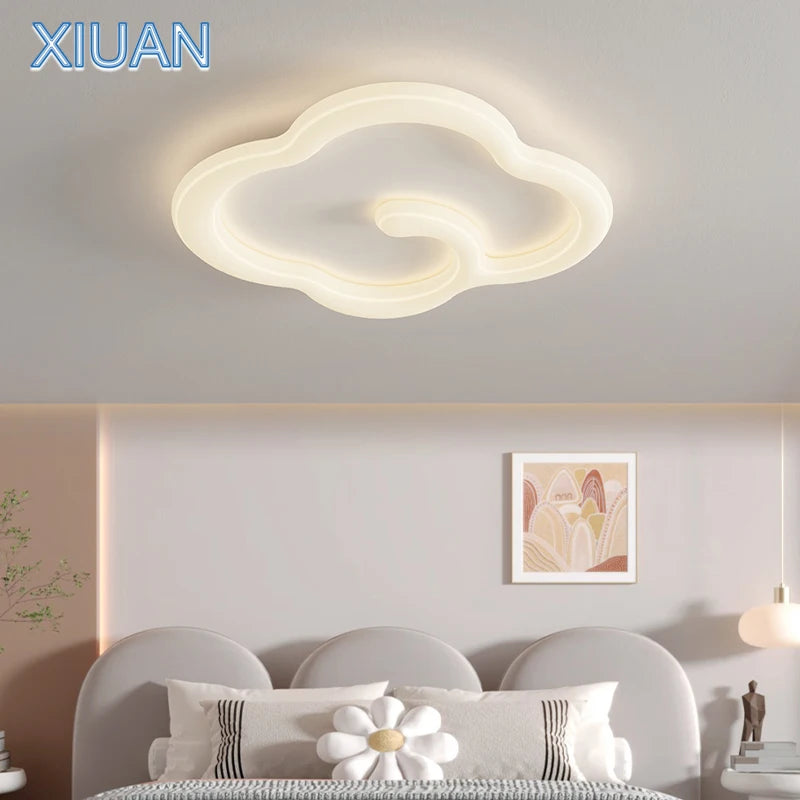 lustre scandinave nuage blanc avec télécommande optionnelle led - vue 5 sur 16