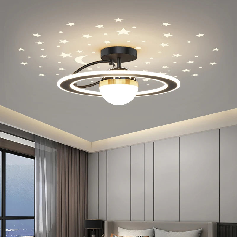 Plafond moderne à LEDs lumières salon chambre Simple personnalité en fer forgé rond maison salle à manger étude lampes d'éclairage intérieur - vue 3 sur 14