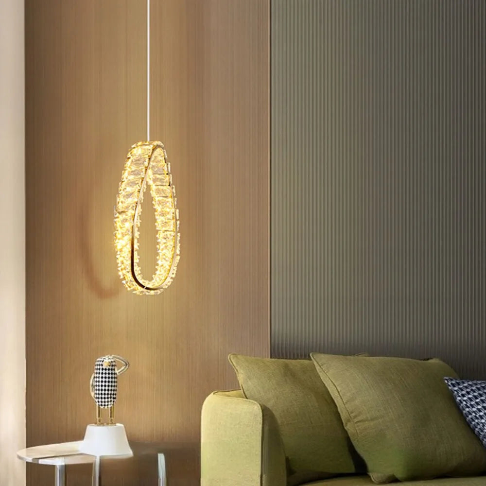lustre led moderne en cristal de luxe adapté à l'intérieur - vue 2 sur 11