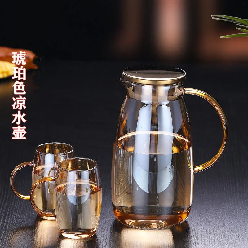 Bouteille eau verre borosilicate grande capacité florale