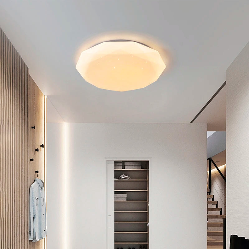 lustre led diamant gypsophile protection des yeux minimaliste - vue 5 sur 14