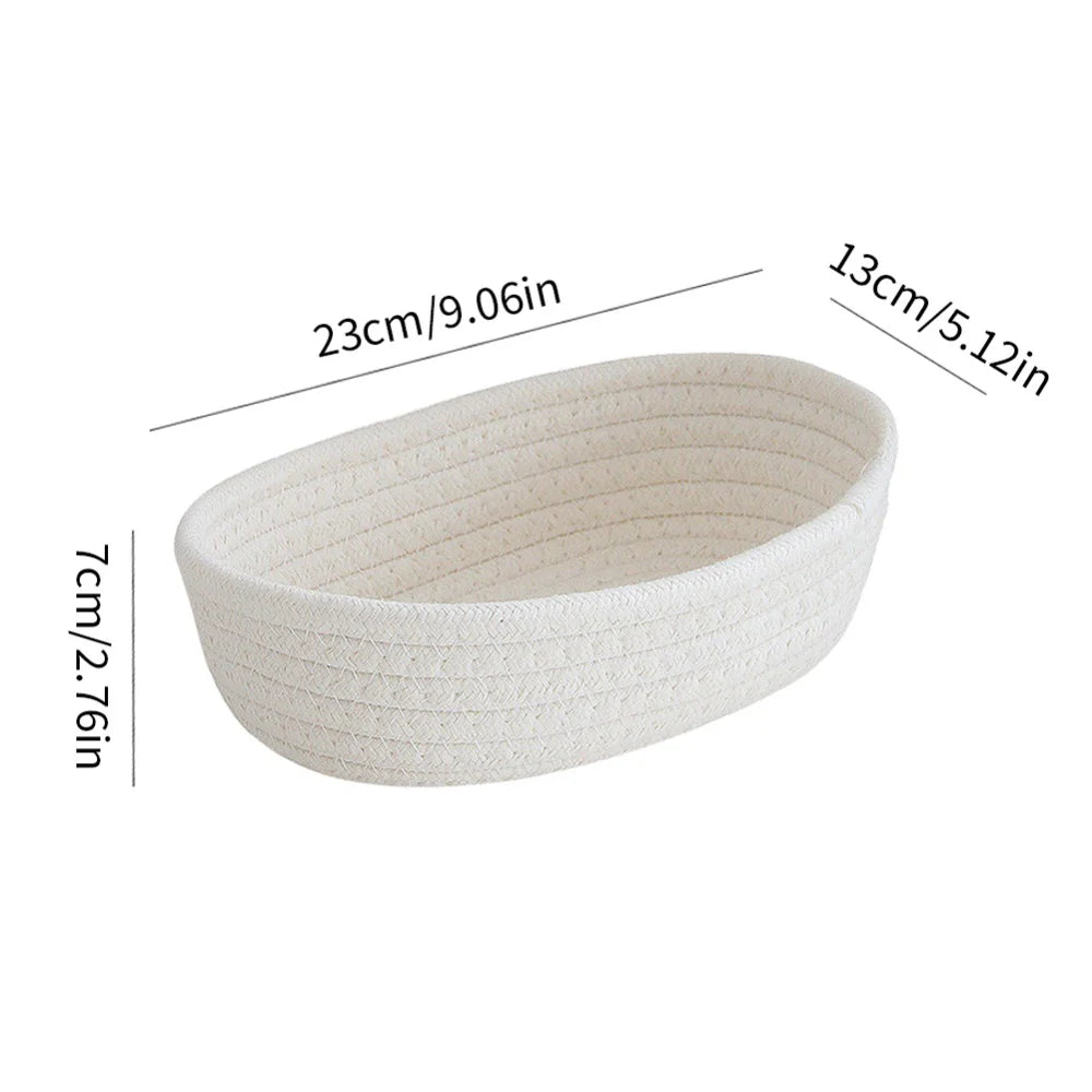 paniers ovales en corde de coton pour rangement et organisation - vue 18 sur 18