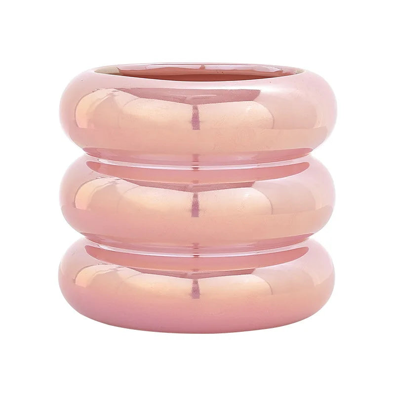 pots de fleurs en céramique géométriques pour décoration de jardin - vue 12 sur 15