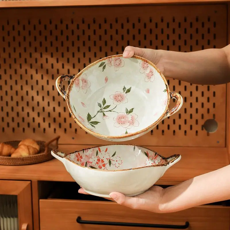 Bol japonais céramique 12 5 cm motif floral - vue 5 sur 7