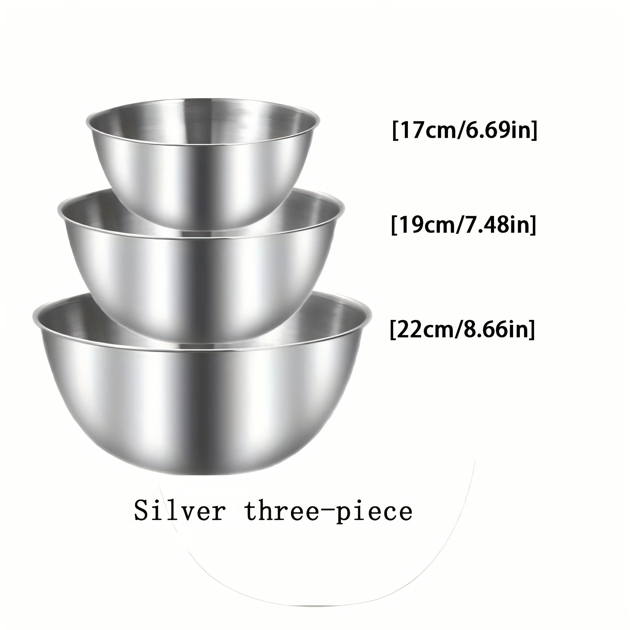 Ensemble trois bols acier inoxydable cuisine multifonction