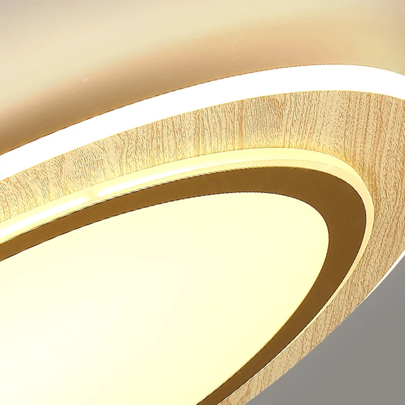 lampes de plafond led ultra-minces en bois style japonais - vue 7 sur 9