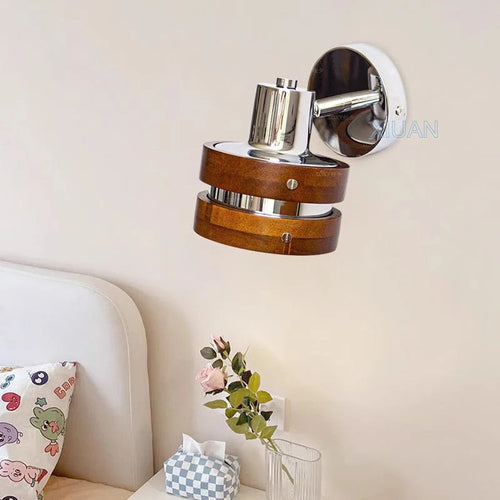 applique murale led bauhaus bois rétro pour lecture