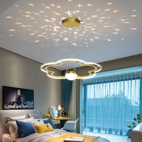 LED moderne créatif étoile suspension lumières enfants chambre lustre chambre salle d'étude maison dessin animé chambre d'enfants luminaires