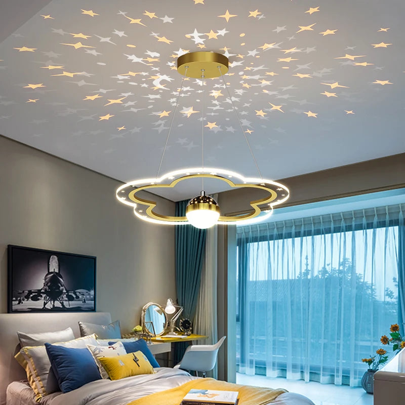lustre étoile créatif lumineux pour chambre d'enfants - vue 4 sur 21