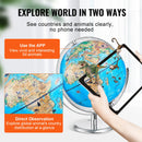 VEVOR Educational Globe 10in/254mm Interactive AR World Globe LED Night Lighting,  AR APP Compatible with Android or iOS Devices