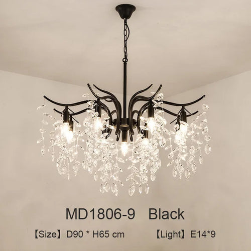 Nordischer LED-Kronleuchter aus Kristall, luxuriöse Dekoration - vue 15 sur 14