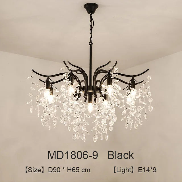 Nordischer LED-Kronleuchter aus Kristall, luxuriöse Dekoration - vue 14 sur 14