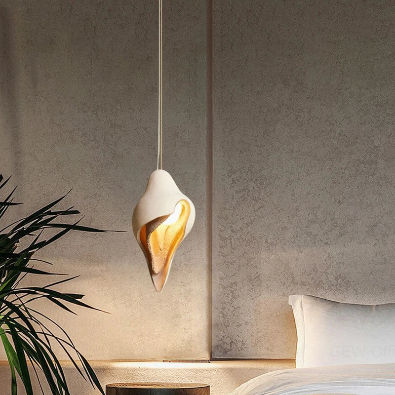 lustre moderne en plâtre design créatif conque suspension