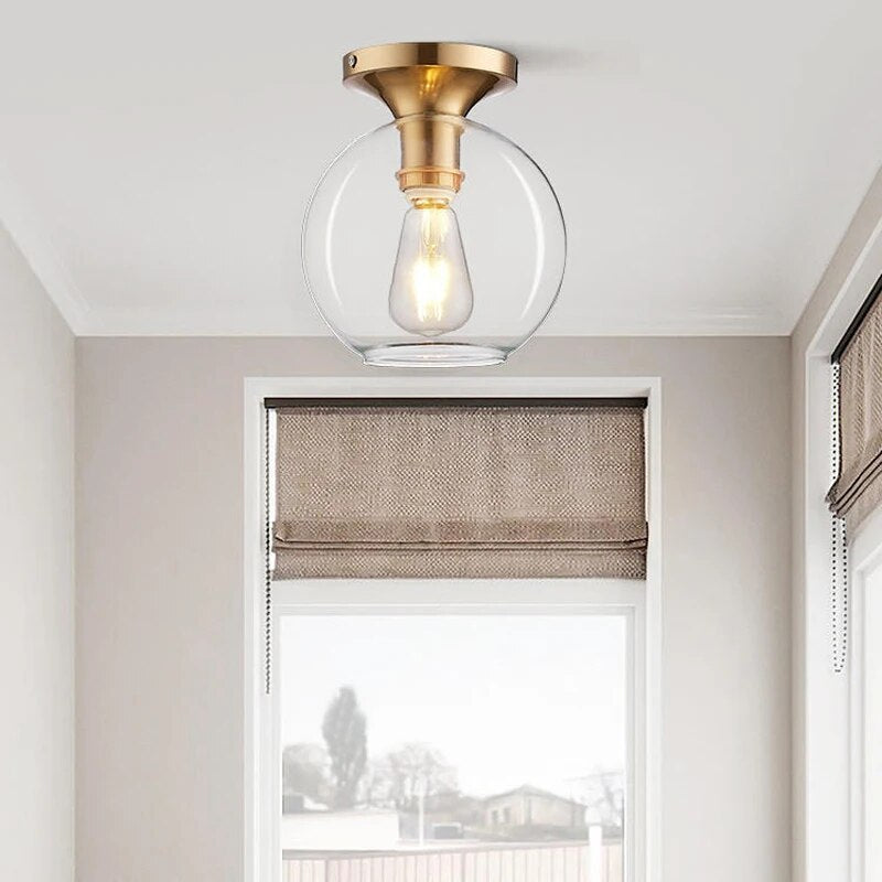 Plafonnier LED en verre transparent moderne