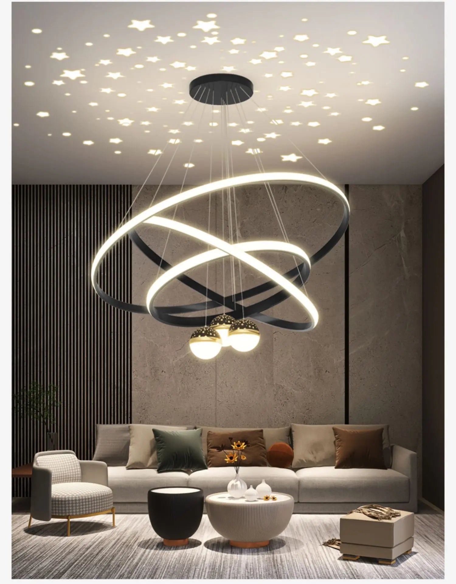 suspension à led étoilée pour un éclairage décoratif intérieur - vue 4 sur 13