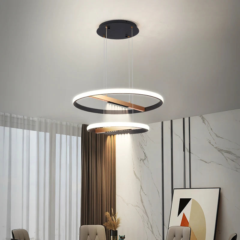 lustre moderne à anneau rond pour éclairage intérieur - vue 4 sur 11