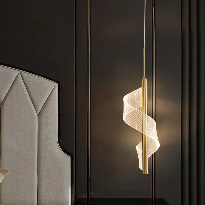 lustre moderne en verre ondulé design géométrique pour décoration intérieure - vue 3 sur 14