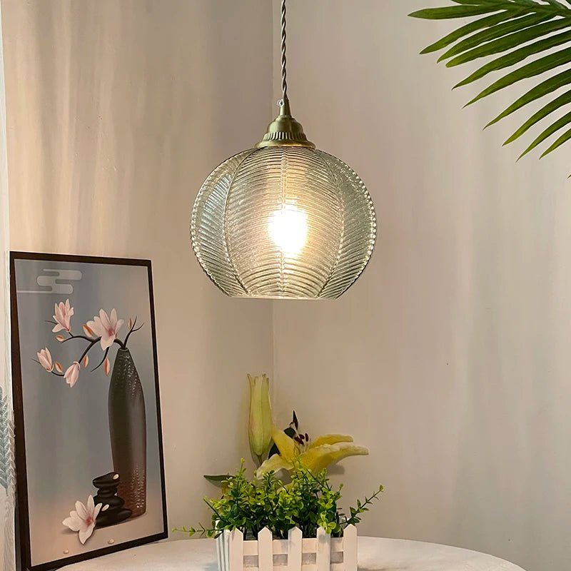 lustre rural créateur en verre suspension décoration maison - vue 2 sur 5