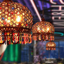 Türkischer Kronleuchter Vintage Boho-Stil Buntes Glas Romantisch für Café oder Restaurant