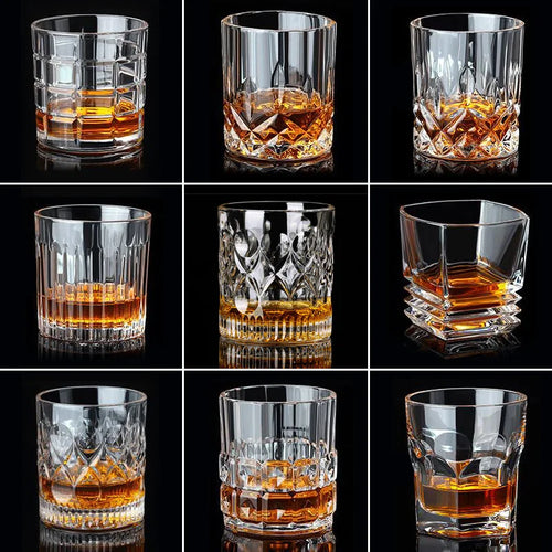 Verres cristal relief whisky vin biere pour table
