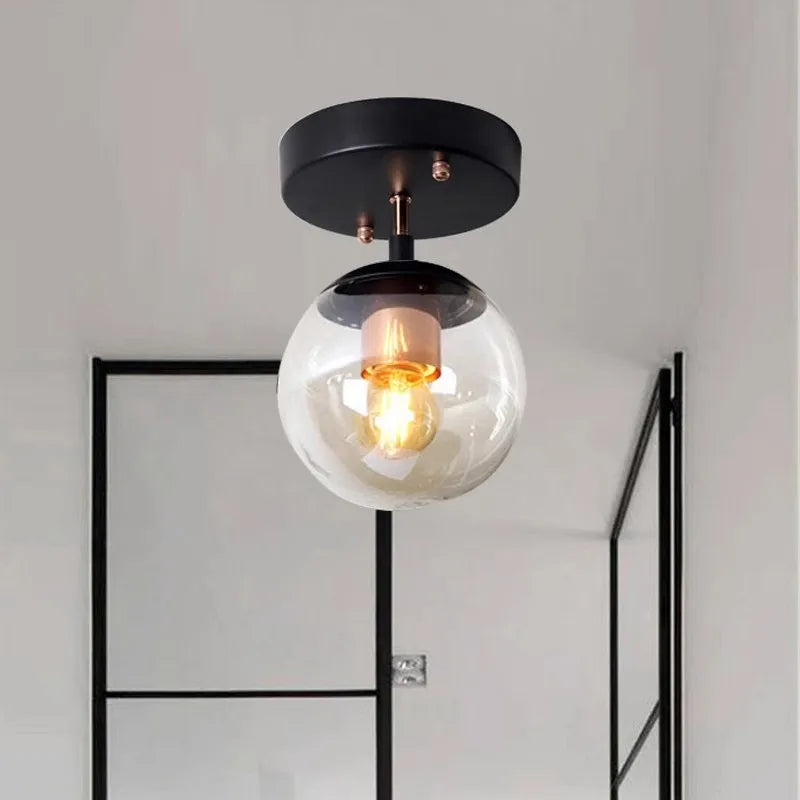 Plafonnier LED boule en verre moderne - vue 7 sur 14