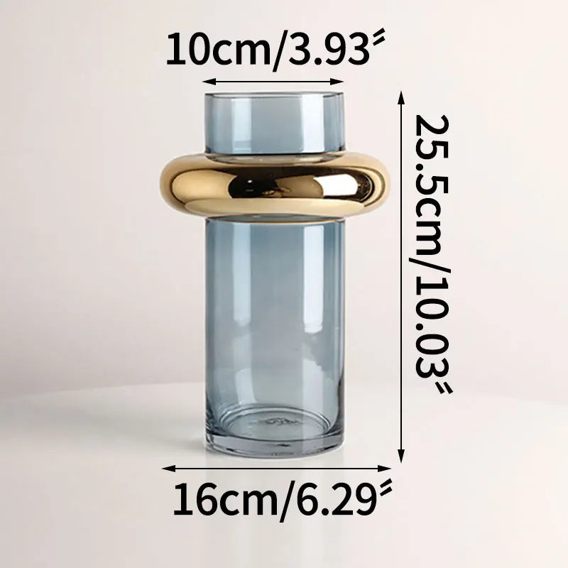 vase en verre doré nordique pour fleurs hydroponiques décoration intérieure - vue 10 sur 10