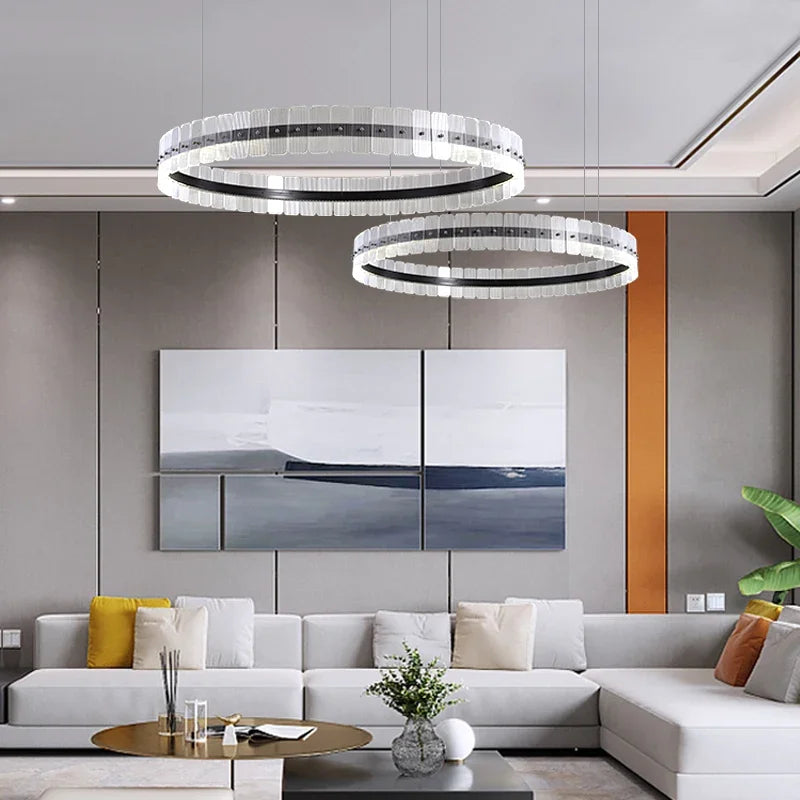 Italy Chandelier Acrylic Luxury Pendant Lamp LED Hanging Light  Living Dining Room Bedroom - vue 4 sur 14