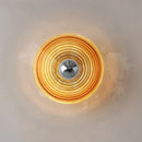 LED-Wandleuchte retro aus wellenförmigem Glas für Schrankmontage auf Schienensystem