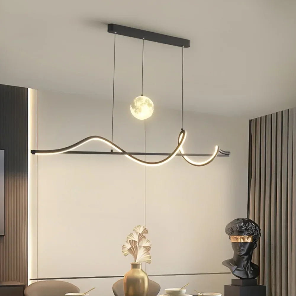 suspension linéaire moderne pour décoration intérieure nordique - vue 2 sur 8