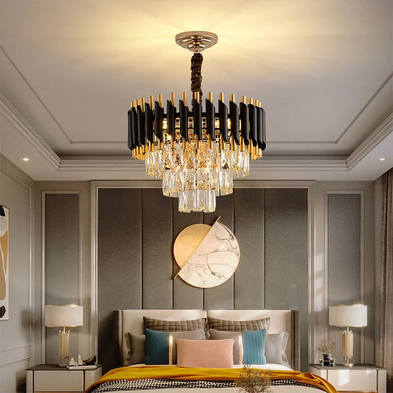 lustre en cristal luxueux avec éclairage led pour intérieur - vue 5 sur 14