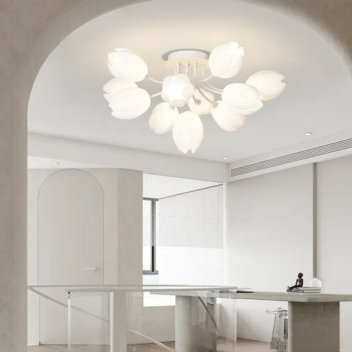 lustre moderne à led en fleurs de lys pour intérieur décoratif