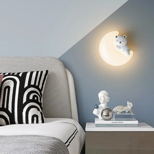 applique murale led étoile lune ours lapin minimaliste moderne