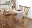 Chemin de table lin beige brodé style rustique
