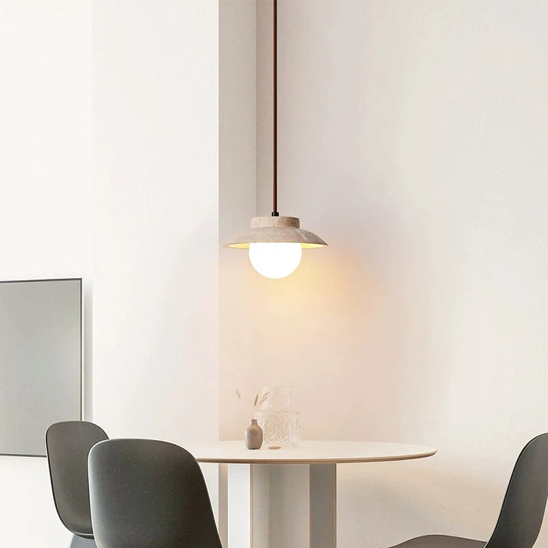 Suspension LED style nordique en pierre pour décoration maison - vue 5 sur 6