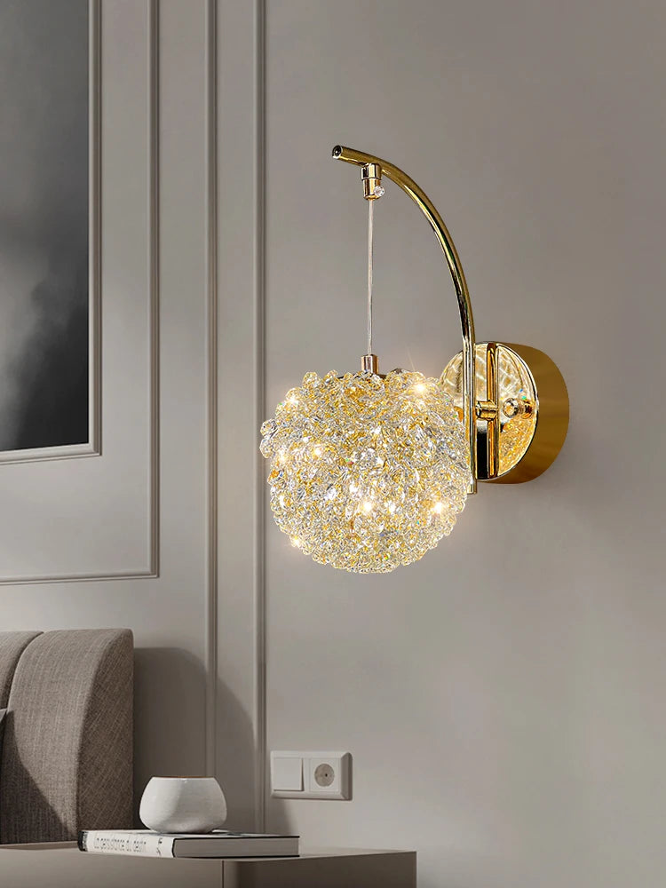 applique murale artistique en cristal de luxe style français pour intérieur élégant