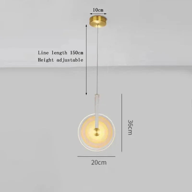 lustre nordique moderne en cuir et verre pour décoration intérieure - vue 8 sur 10