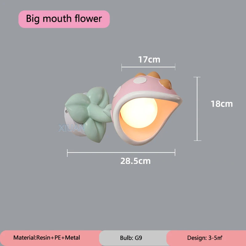 Wandleuchte Blume für Kinderzimmerbeleuchtung aus PE-Resin