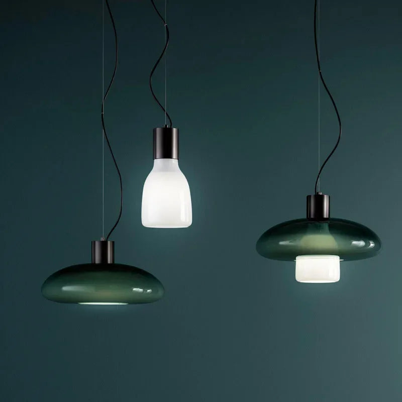 lustre en verre à led design moderne pour décoration intérieure - vue 7 sur 8