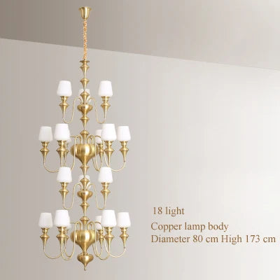 lustre en cuivre avec abat jour en verre élégant et moderne - vue 15 sur 22