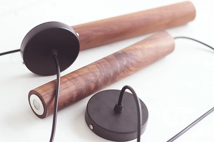lampe suspendue led moderne en bois décoratif pour intérieur - vue 7 sur 8