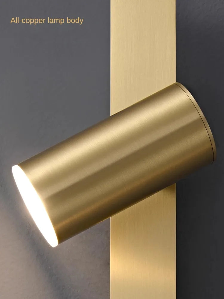 applique murale en cuivre avec bande led minimaliste luxe - vue 6 sur 8