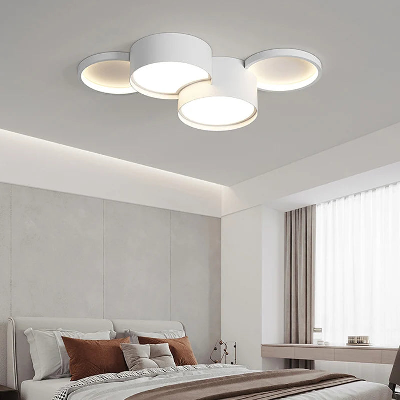 Moderne Smart Led Dimmable Lustre salon blanc plafond Lustre lampe Lustre Led Luminarias lampes Led montées irrégulières - vue 7 sur 12