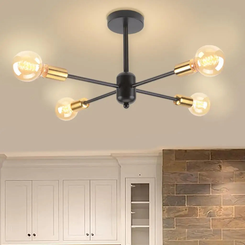 Moderne 4/6 têtes Plafonnier Rétro Plafond Lustre Lampe Industrielle Luminaria Lamparas pour Salon Plafonnier Éclairage - vue 4 sur 10