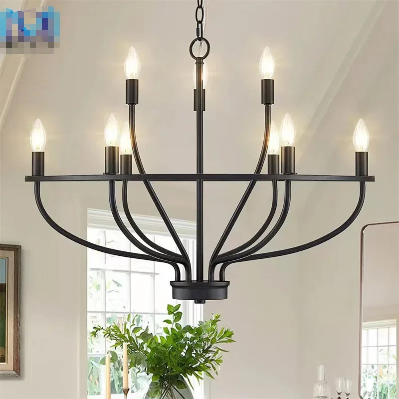 lustre rétro à led en fer pour décoration intérieure moderne - vue 5 sur 12