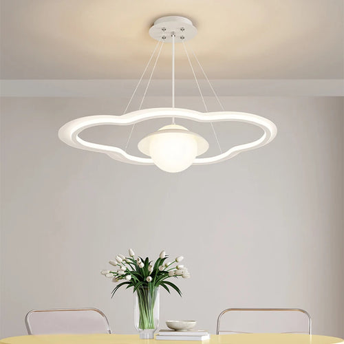 lustre led avec abat-jour nuage pour décoration intérieure