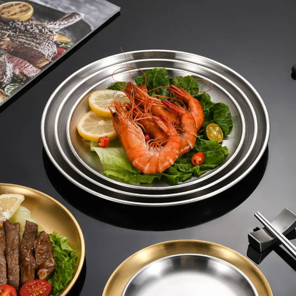 Ensemble 6 assiettes inox pour barbecue cuisine - vue 7 sur 7